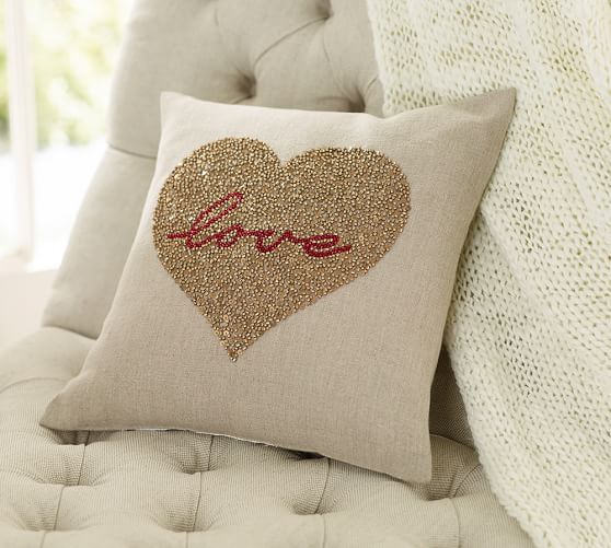 Love Beaded Pillow Pottery Barn