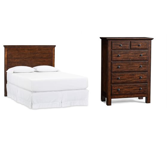 Mason Headboard & Tall Dresser Set Pottery Barn