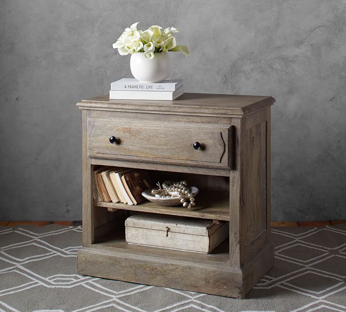 Linden Wood Paneled Nightstand Pottery Barn