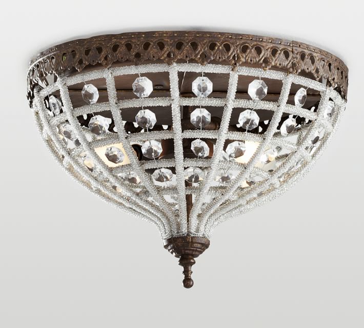 Dalila Beaded Crystal Flushmount Pottery Barn