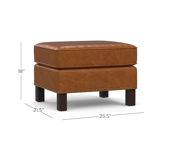 Tyler Leather Ottoman Pottery Barn