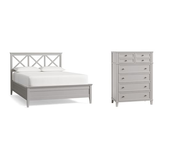 Clara Lattice Bed & Tall Dresser Set Pottery Barn