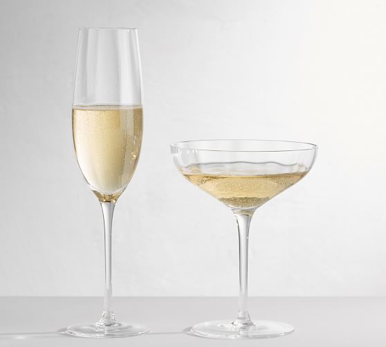optic champagne glasses pottery barn