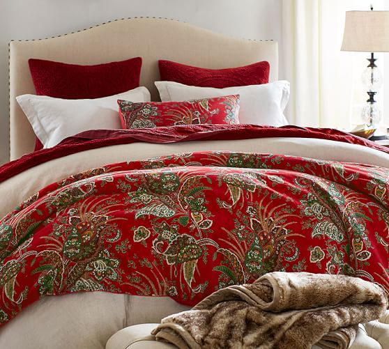 Adela Velvet Print Duvet Cover & Sham Pottery Barn