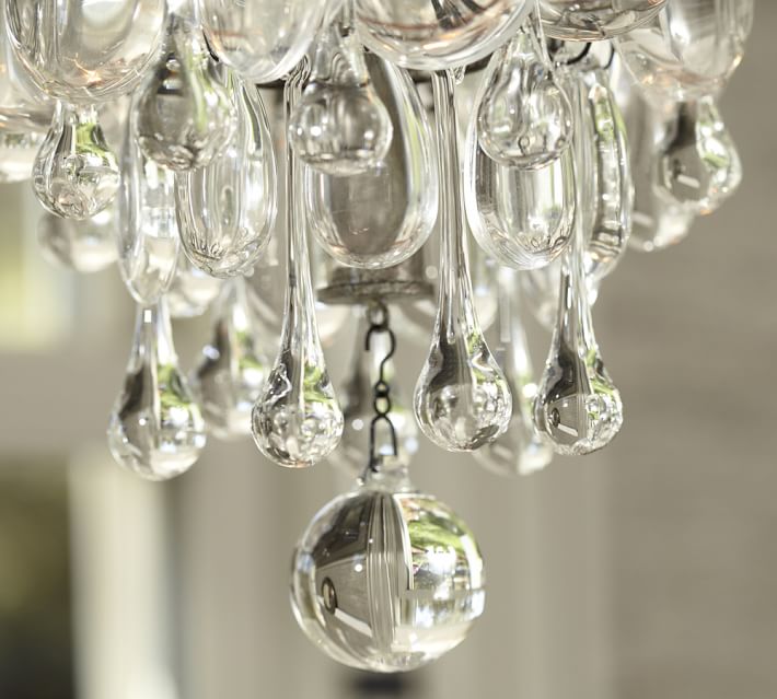 Clarissa Crystal Drop Small Round Chandelier Pottery Barn