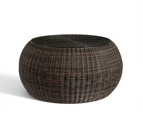 Torrey All Weather Wicker Coffee Table Pouf Espresso Pottery Barn Scroll To Previous Item