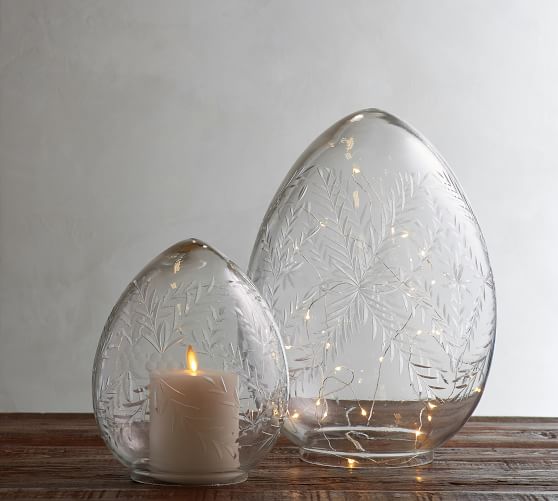Etched Glass Eggs Pottery Barn