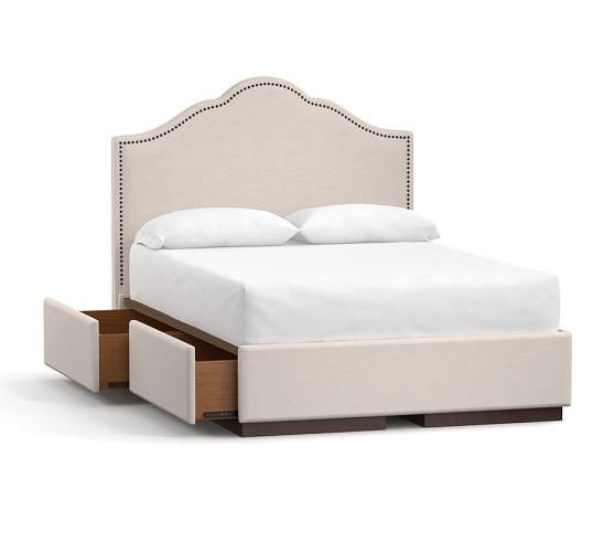 Fallon Upholstered Headboard Storage Platform Bed Pottery Barn Alternate View