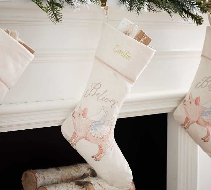 Flying Pig Stocking Pottery Barn