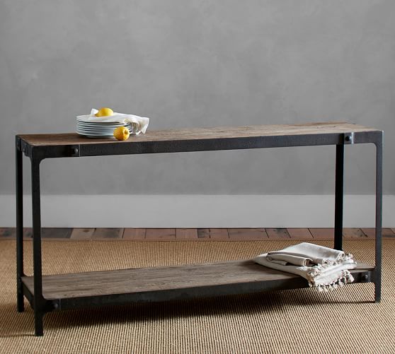 Clint Reclaimed Wood Console Table Pottery Barn