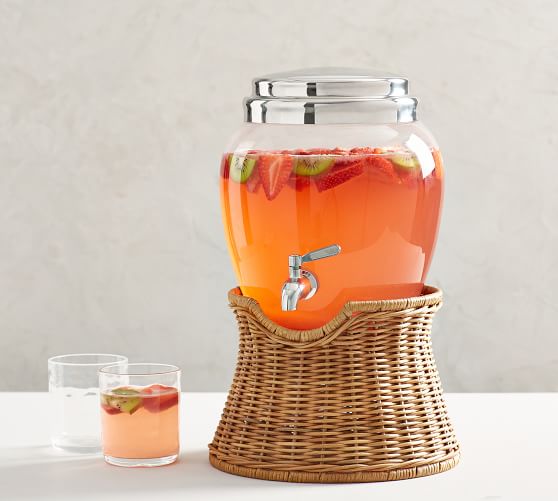 PB Classic Glass Drink Dispenser & Stand Pottery Barn