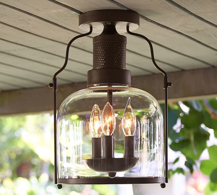 taylor indoor outdoor semi flushmount pottery barn