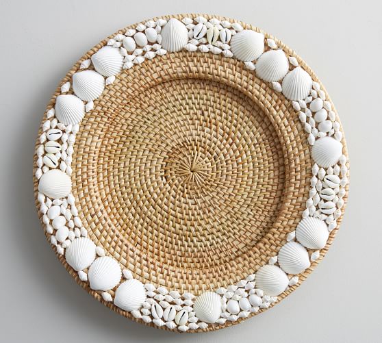 ShellRimmed Charger Pottery Barn