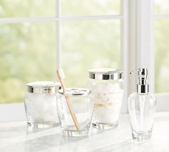 Ultimate Bath Accessories Clear Glass Pottery Barn