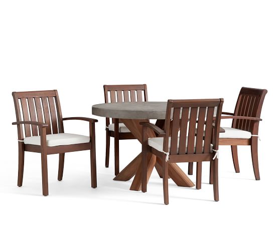 abbott round table chatham honey stacking armchair dining set