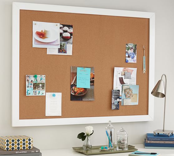framed corkboard pottery barn