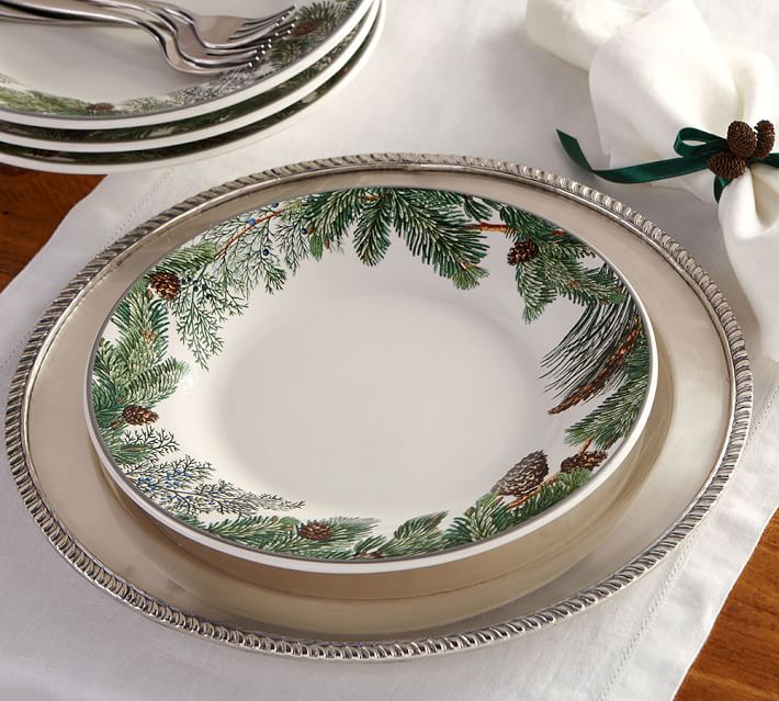 Evergreen Wreath Dinner Plate, Set of 4 | Pottery Barn Evergreen Wreath Dinner Plate, Set of 4 | Pottery Barn