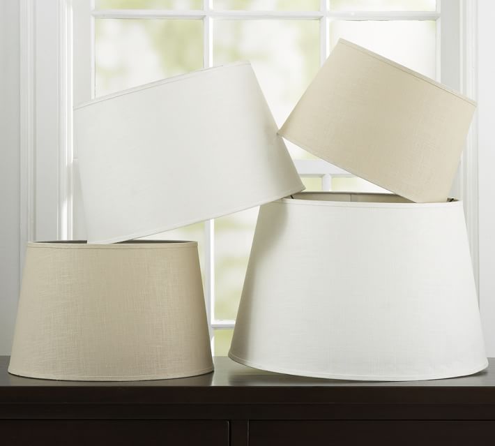 Linen Tapered Lamp Shade Taped Edge Pottery Barn