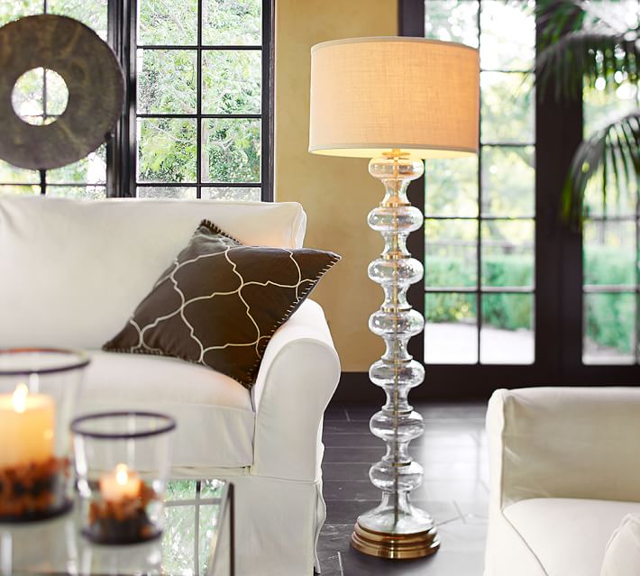 Jasmine Glass Floor Lamp Base Pottery Barn