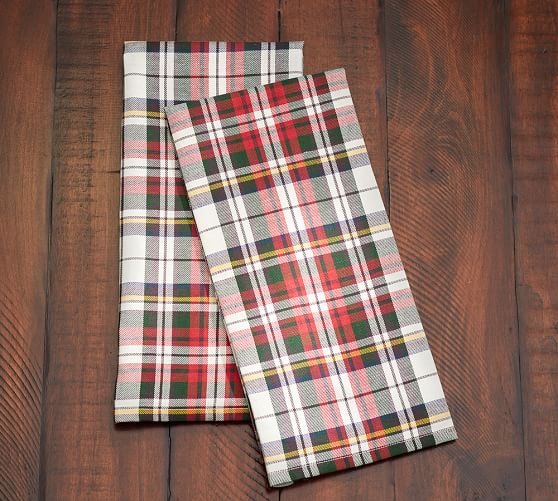 Denver Plaid Tea Towel, Set of 2 Pottery Barn