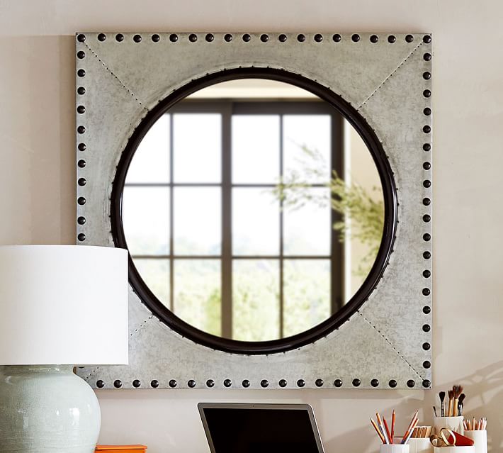 Galvanized Porthole Mirror Pottery Barn