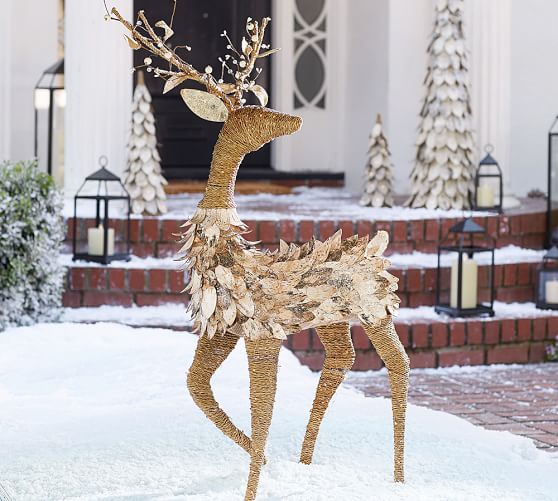 Lit Birch Reindeer Pottery Barn Lit Birch Reindeer