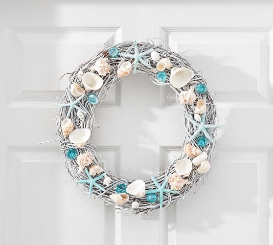 Dried Blue Seashell Wreath Pottery Barn
