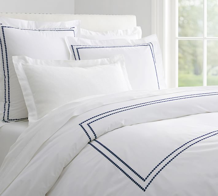 Pearl Embroidered 280 Thread Count Duvet Cover Sham Pottery Barn