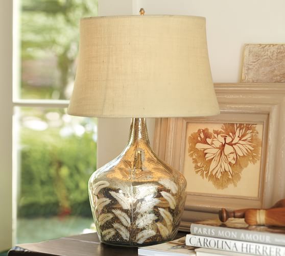Etched Fern Mercury Glass Table Lamp Pottery Barn