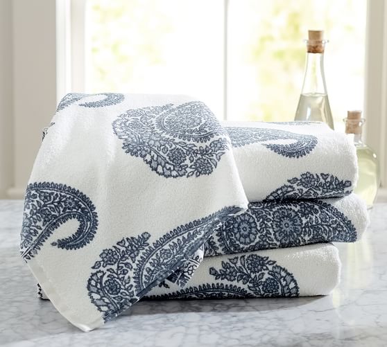 Rayna Paisley 650gram Weight Bath Towels Pottery Barn