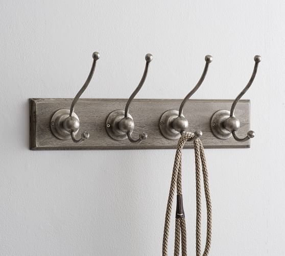 4 Silver Row Of Hooks Pottery Barn