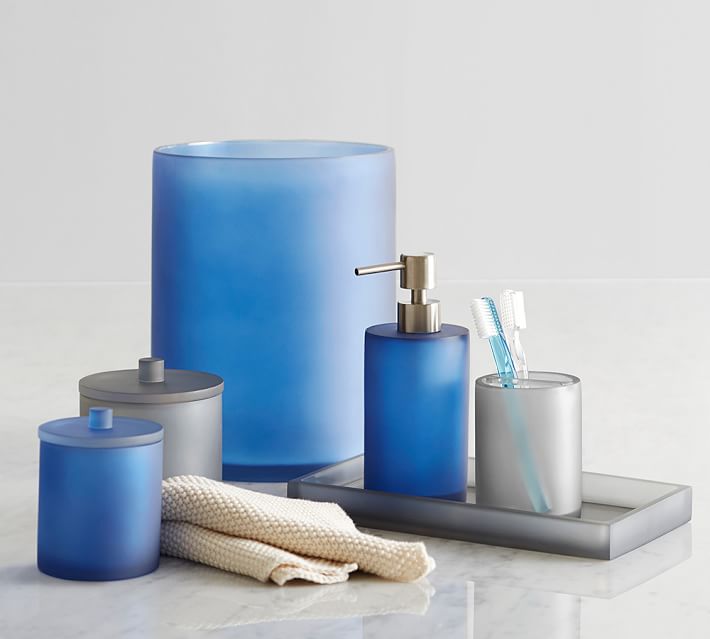 Serra Mix and Match Bath Accessories - Navy Blue | Pottery Barn Serra Mix and Match Bath Accessories - Navy Blue | Pottery Barn