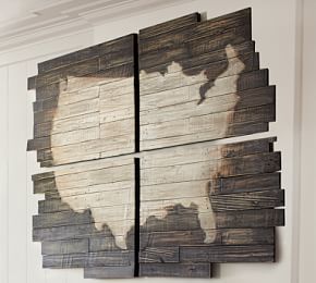 Planked Fir Airplane Panels - Set of 4 | Pottery Barn