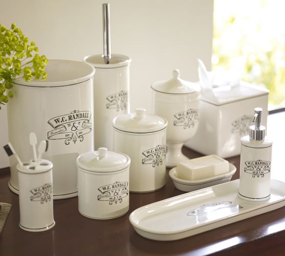Black White Apothecary Bath Accessories Pottery Barn Black White Apothecary Bath Accessories