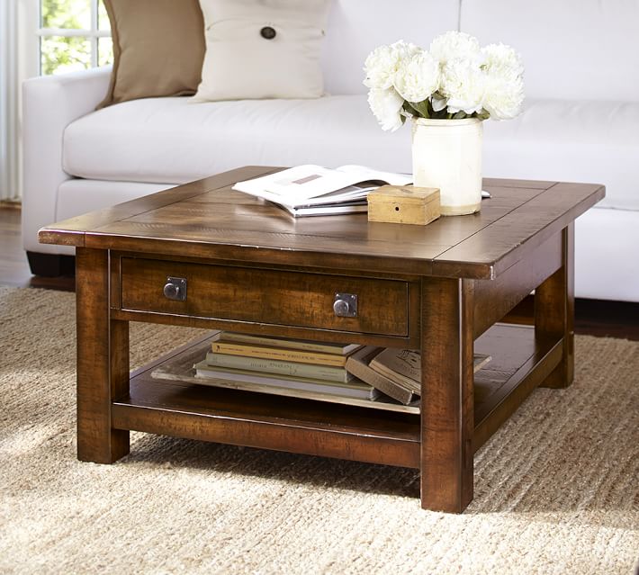Benchwright Square Coffee Table Pottery Barn