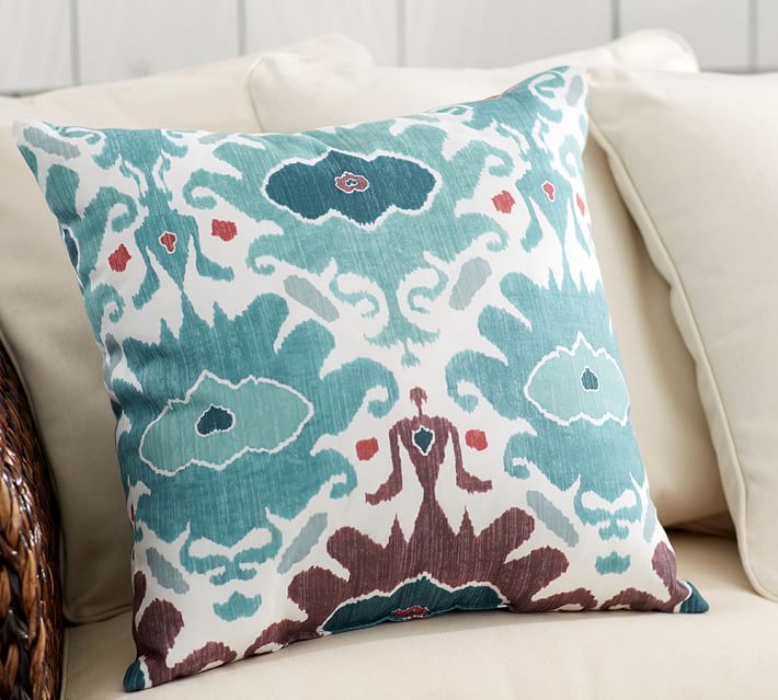 Ashton Ikat Print Indoor Outdoor Pillow Pottery Barn