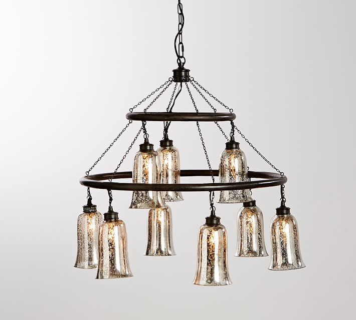 Brantley Antique Mercury Glass Chandelier Pottery Barn