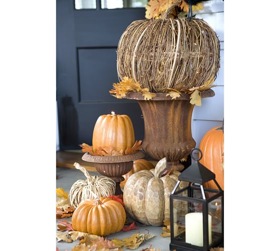 Woven Rattan Pumpkin Pottery Barn