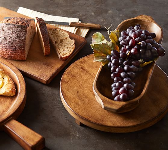 Farmhouse Wood Large Oval Bowl Pottery Barn