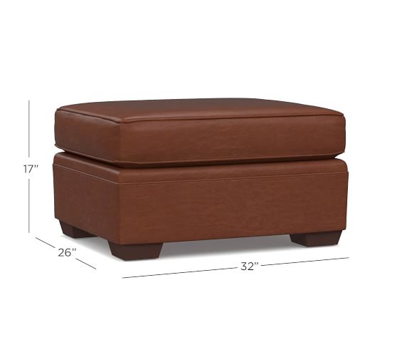 Pearce Leather Ottoman Pottery Barn