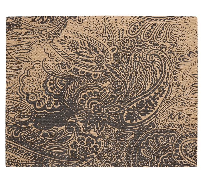 Paisley Printed Natural Fiber Rug Black Pottery Barn