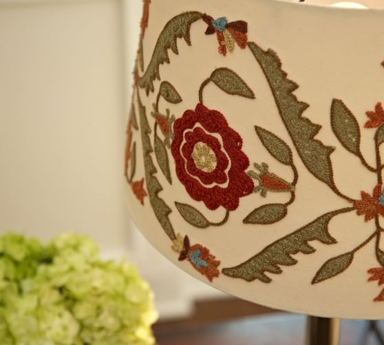 Suzani Embroidered Tapered Drum Lamp Shade Pottery Barn