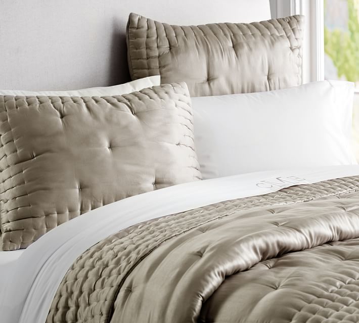 Silk Tufted Quilt Shams Pottery Barn