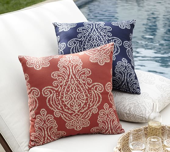 Sunbrella® Jacquie Jacquard Indoor/Outdoor Pillow Pottery Barn