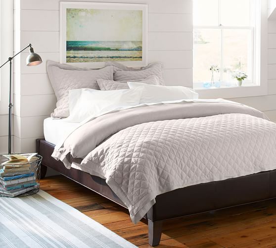 Fillmore Leather Platform Bed Pottery Barn