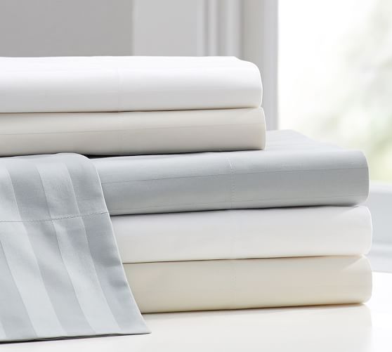 Jacquard Stripe 350-Thread-Count Sheet Set | Pottery Barn