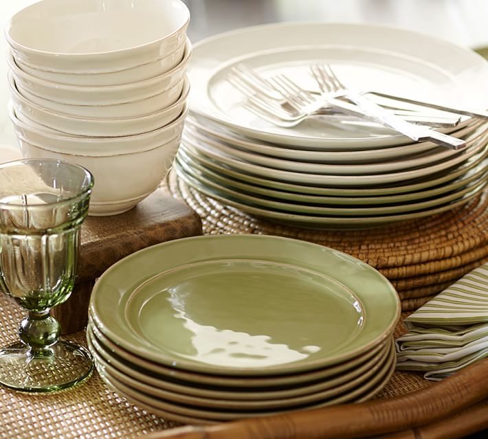 Cambria 16-Piece Dinnerware Set - Mint | Pottery Barn Cambria 16-Piece Dinnerware Set - Mint | Pottery Barn