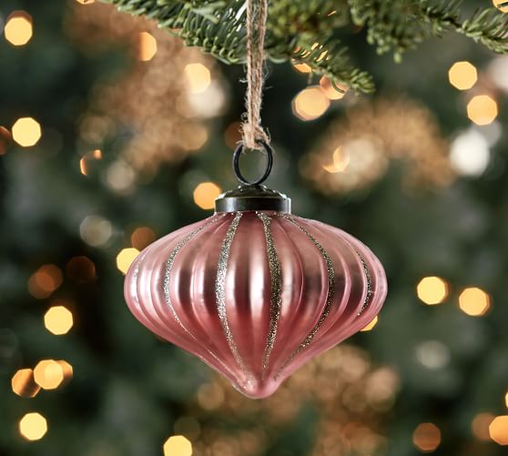 Glass onion ornaments mixed set of 4  pottery barn Glass onion ornaments mixed set of 4  pottery barn