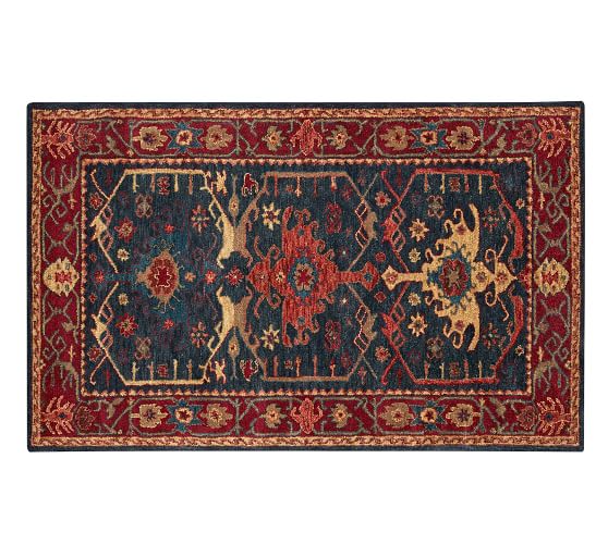 Channing PersianStyle Rug Indigo Pottery Barn