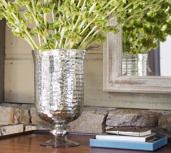 Footed Mercury Glass Vase Pottery Barn
